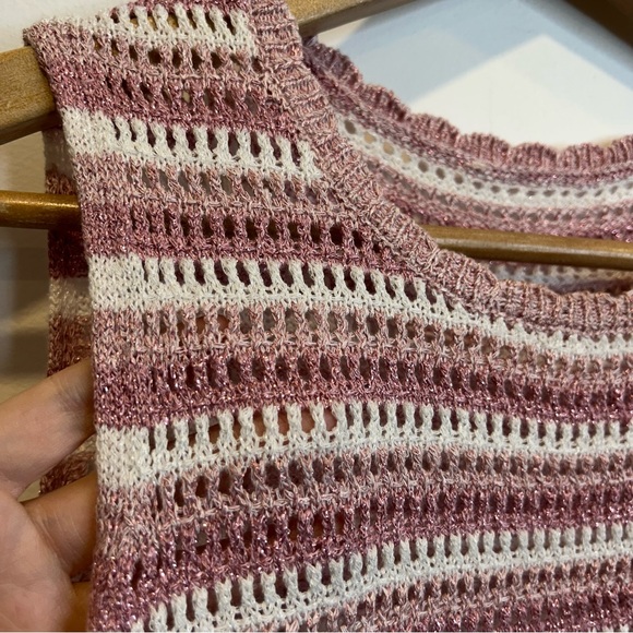 Laura Striped Crochet Knit Sleeveless Top Pink - Picture 2 of 4